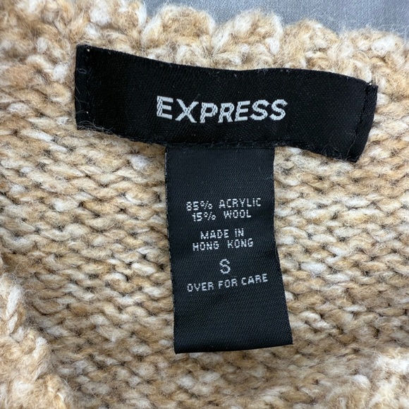 Express Tan Knit Sweater | Wool Blend | Size Small - Picture 8 of 9